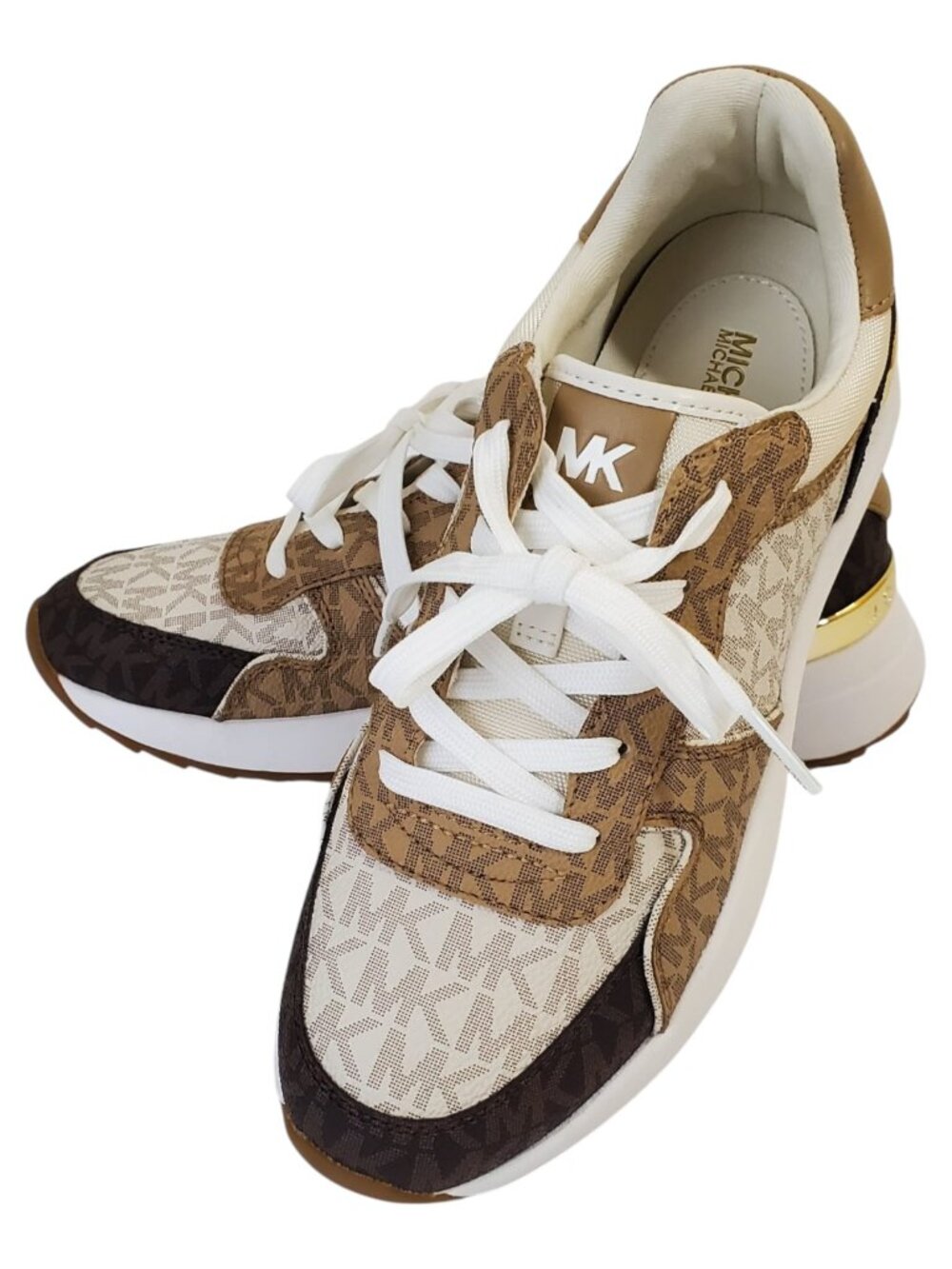 NEW MICHAEL KORS AUTHENTIC WOMEN'S CAMEL BROWN SHOES SNEAKERS SIZE 6 7 8 9 10 - Picture 6 of 12
